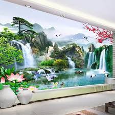 Cara mudah membuat lukisan pemandangan siluet menggunakan cat air. Custom Mural Kertas Dinding Gaya Cina 3d Air Terjun Alam Landskap Lukisan Dinding Ruang Tamu Tv Sofa Hiasan Rumah Klasik Lazada