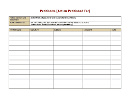 Petition Form Word Templates Ready Made Office Templates