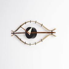 Vintage Eye Model Wall Clock Midcentury
