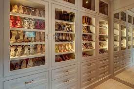 Glass Front Shoe Cabinets With Custom