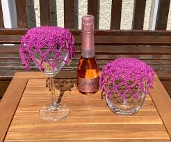 Beaded Crochet Glass Cover Wine Glass