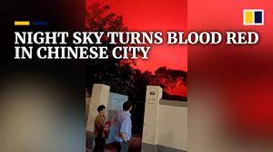 Night sky turns blood red in Chinese ...
