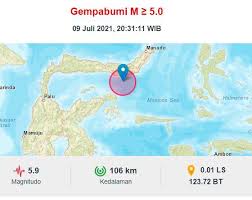 Tepatnya 65 kilometer barat daya cilacap jawa tengah. Gempa Terkini M 5 9 Guncang Bolsel Sulut Bmkg Tidak Berpotensi Tsunami Bagian 1