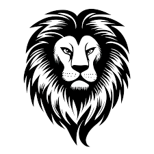 lion black and white icon clipart