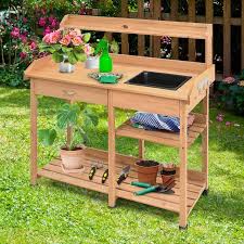 Outdoor Patio Potting Bench Table With