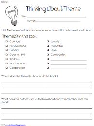 Thinking About Theme Anchor Chart Freebie 3rd Grade
