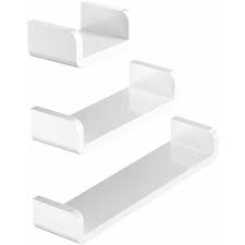 White Plastic Bathroom Shelves Suction
