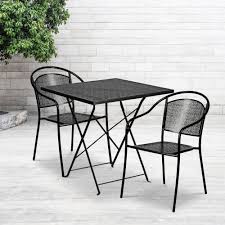 Find great deals on ebay for patio table and chairs. 28sq Black Fold Patio Set Co 28sqf 03chr2 Bk Gg Foldingchairs4less Com