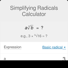 Simplifying Radicals Calculator