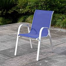 Stackable Cobalt Blue Sling Patio Chair