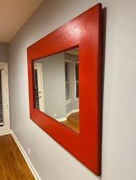 Large Red Wall Mirror Household Items