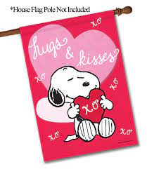 Hugs And Kisses Snoopy Garden Flag