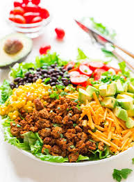 Nutritional information, diet info and calories in ground turkey. Healthy Taco Salad With Ground Turkey And Avocado