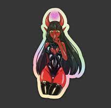 Holographic Succubus Anime Sticker Original Character - Etsy