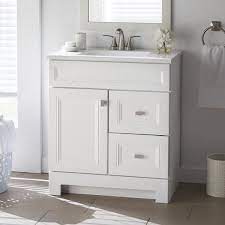 The bathroom vanity is one of the key focal points of any bathroom. Home Decorators Collection Sedgewood 30 1 2 In Configurable Bath Vanity In White With Solid Surface Top In Arctic With White Sink Pplnkwht30d The Home Depot