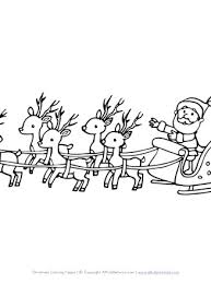 santa flying in sleigh coloring page