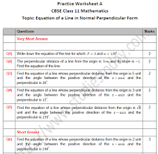 Cbse Class 11 Maths Equation Of A Line