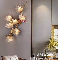 Luxury Crystal Flower Branch Wall Lamp