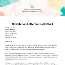 solicitation letter for basketball