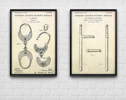 Patent Prints Wall Art Handcuffs