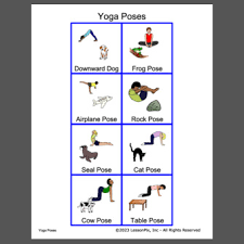 yoga poses organizing activities