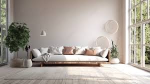Wooden Floor Cozy Sofa Wall Decor