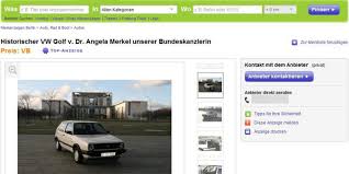 German chancellor angela merkel spoke at iaa 2019 today amidst heavy criticism of the event by environmental activists who had called for boycotting the international auto show, in an attempt to. Versteigerung Merkels Auto Bei Ebay Im Angebot Np Neue Presse