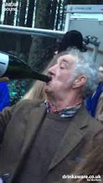 Old Man Drinking Massive Bottle Of Wine At Festival | Facebook