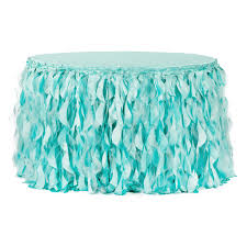 Curly Willow 17ft Table Skirt Turquoise
