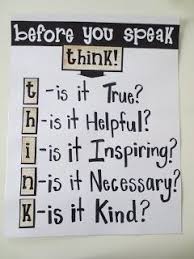 Before You Speak Think Great Character Ed Anchor Chart
