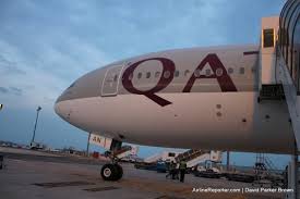 flying on a qatar airways 777 300er