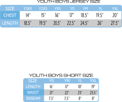 Custom Team Jerseys Youth Size Chart Custom Sublimated