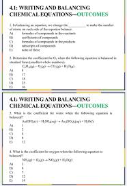 Writing And Balancing Chemical