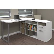 A white l shaped desk is also a very stylish option. Bestar Solay L Shaped Computer Desk With Storage In White 29420 17