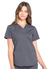 Workwear Ww Professionals V Neck Top In Pewter Ww665 Pwt