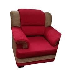 red single seater sofa