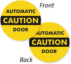 Caution Automatic Door Decal Signs