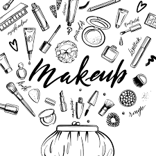 black and white cosmetics background