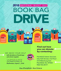The City Of Plainfield Annual Book Bag And School Supply Drive