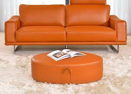 Orange you glad you chose one of these for your living room? Orange Leather Sofas Bright Look With Warm And Comfortable Atmosphere Orange Leather Sofas Living Room Leather Leather Sofa