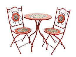Lovely on a small back porch or garden area. Lesera Ltd Mosaic Tile Bistro Set Paris 1 Table 2 Folding Chairs Buy Online In United Arab Emirates At Desertcart Ae Productid 99852592