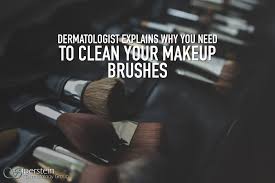 cleaning makeup brushes from a