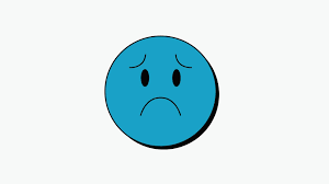 animated 2d sad emoji in white