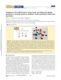 This is an online quiz called molecular geometry. Pdf Prediction The Vsepr Game Using Cards And Molecular Model Building To Actively Enhance Students Understanding Of Molecular Geometry