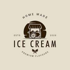 Ice Cream Cart Logo Vector Vintage