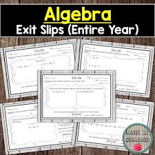 Algebra Exit Slips Graphing Linear