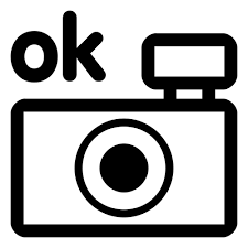 Disegno dell'icona OK foto telecamera bianco e nero vettoriale | Immagini  vettoriali gratuiti