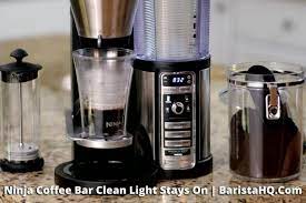 ninja coffee bar clean light stays on