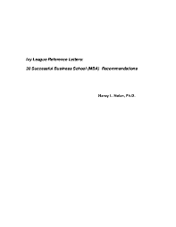 Pdf Ivy League Reference Letters 30 Successful Business