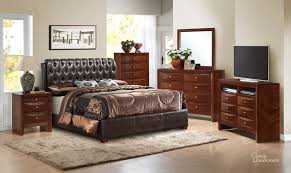 G1550 Upholstered Bedroom Set In Cherry